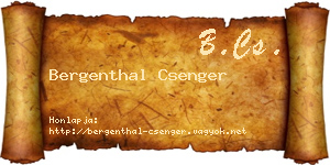 Bergenthal Csenger névjegykártya